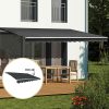 Outdoor Folding Arm Awning Retractable Sunshade Canopy Grey 4.0m x 2.5m