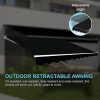 Outdoor Folding Arm Awning Retractable Sunshade Canopy Black 4.0m x 3.0m