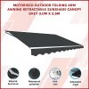 Motorised Outdoor Folding Arm Awning Retractable Sunshade Canopy Grey 3.0m x 2.5m