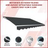 Motorised Outdoor Folding Arm Awning Retractable Sunshade Canopy Grey 4.0m x 3.0m