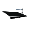 Motorised Outdoor Folding Arm Awning Retractable Sunshade Canopy Black 4.0m x 3.0m