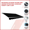 Motorised Outdoor Folding Arm Awning Retractable Sunshade Canopy Black 4.0m x 3.0m