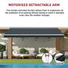 Motorised Outdoor Folding Arm Awning Retractable Sunshade Canopy Grey 5.0m x 3.0m