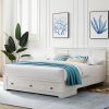 Margaux White Coastal Lifestyle Bedframe with Storage Drawers Double