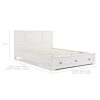 Ebor White Coastal Lifestyle Bedframe with Storage Drawers Queen