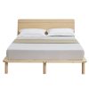 Bago Natural Solid Wood Bed Frame Bed Base with Headboard King Single