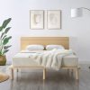 Bago Natural Solid Wood Bed Frame Bed Base with Headboard King Single