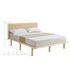 Bago Natural Solid Wood Bed Frame Bed Base with Headboard King Single