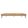 Natural Oak Ensemble Bed Frame Wooden Slat – QUEEN