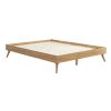 Natural Oak Ensemble Bed Frame Wooden Slat – KING