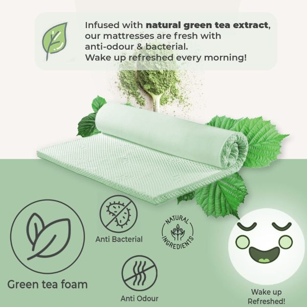 Belper Green Tea Cool Gel Memory Foam Mattress 36cm 5 Zone King Single