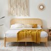 Lulu Bed Frame with Curved Rattan Bedhead – King