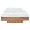 Walnut Oak Wood Floating Bed Base Double