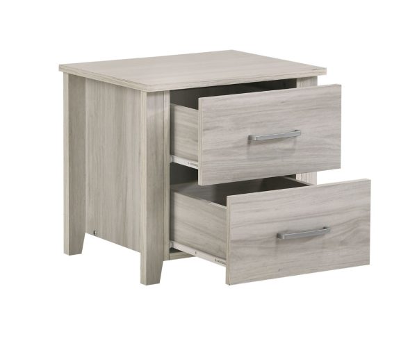 Catskill 2 Drawers Bedside Table In White Oak