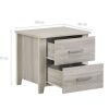 Catskill 2 Drawers Bedside Table In White Oak