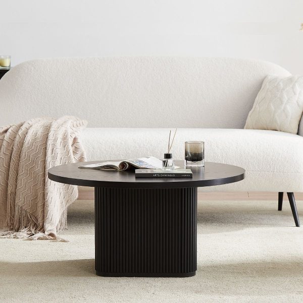 Tate Black Round Column Coffee Table