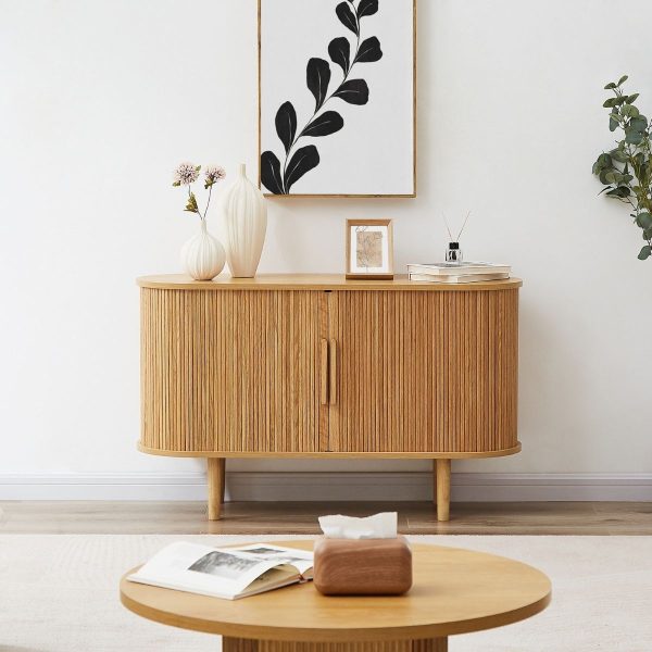 Tate Column Wooden Sideboard Table in Natural