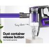 Devanti Stick Vacuum Cleaner Cordless HEPA Filter Purple