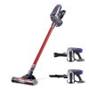 Handheld Vacuum Cleaner Cordless Stick Handstick Car Vac Bagless 2-Speed LED Headlight – Red and Grey