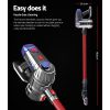 Handheld Vacuum Cleaner Cordless Stick Handstick Car Vac Bagless 2-Speed LED Headlight – Red and Grey