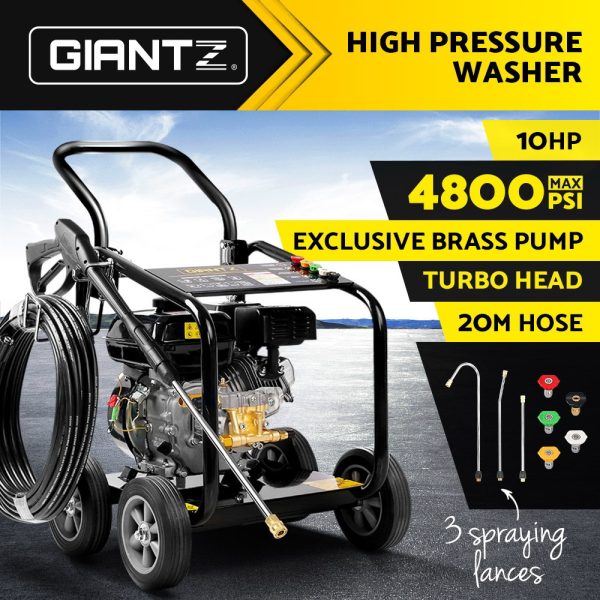 4800PSI 20M Petrol High Pressure Cleaner Washer Water Jet Hose Gurney