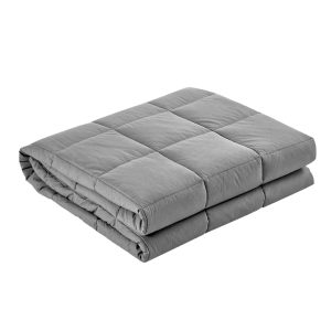 Weighted Blanket Heavy Gravity Blankets Adult Deep Sleep Ralax Washable – Light Grey, 7 KG