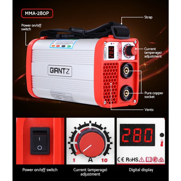 280 Amp Inverter Welder DC MMA ARC IGBT Stick Portable Welding Machine