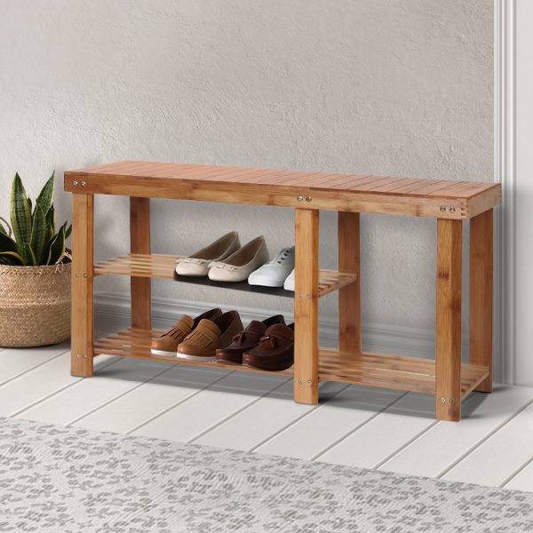 Bamboo Shoe Rack Bench