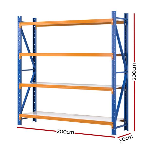 2Mx2M Garage Shelving Warehouse Rack Pallet Racking Storage Shelf Blue