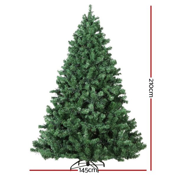 Jingle Jollys Christmas Tree Xmas Tree with LED Lights Warm White – 7ft – 3000 LED