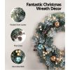 Christmas Garland with Wreath Set Snow Frosted Xmas Tree Decor