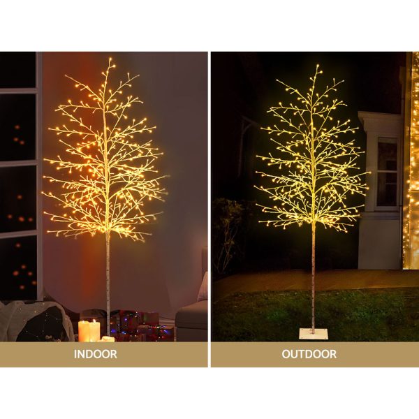 Solar Christmas Tree 2.1M 480 LED Trees With Lights Warm White