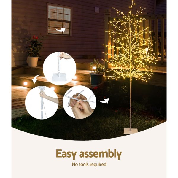 Solar Christmas Tree 2.1M 480 LED Trees With Lights Warm White