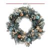 Jingle Jollys Christmas Wreath with Pre-Lit Lights Ornament 60CM Xmas Tree Decor