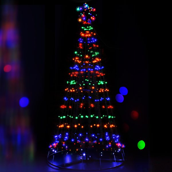 Jingle Jollys Christmas Tree 2.1M 264 LED Xmas Trees Solar Power – Multicolor