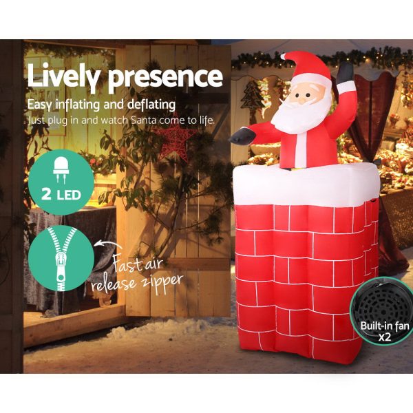 Christmas Inflatable Santa Pop Up 1.8M Illuminated Decorations