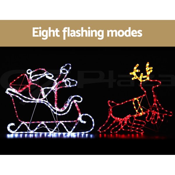 Christmas Lights Reindeer Sleigh 806 LED Decorations