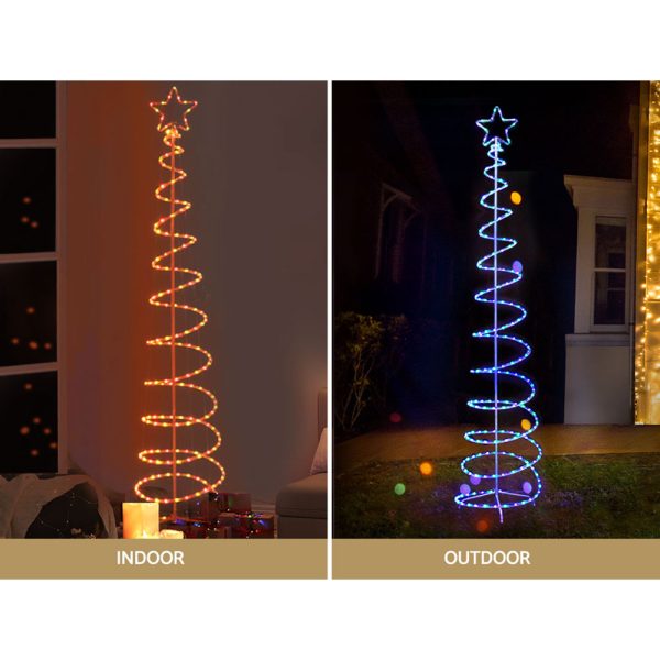 2.4M LED Christmas Tree Solar Motif Lights 8 Modes Multi-Colour