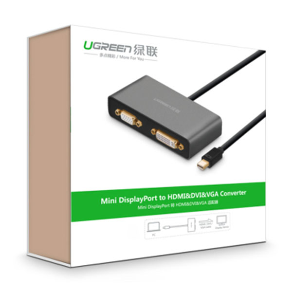 UGREEN 3-in-1 Mini DisplayPort to HDMI&VGA&DVI converter – black (10440)