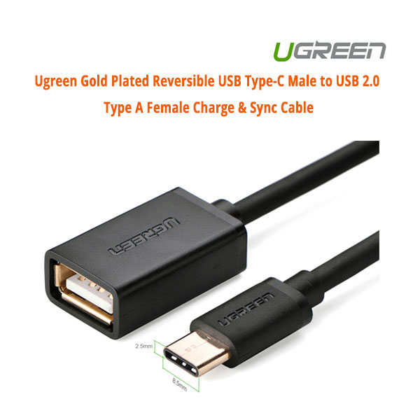 UGREEN USB Type-C Male to USB 2.0 Type A Female Charge & Sync Cable (30175)