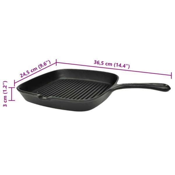 Cast Iron Grill Pan 24×23 cm