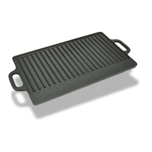 Grill BBQ Barbecue Plate Cast Iron Platter Reversible