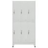 Locker Cabinet with Compartments Steel – Grey, With 6 Lockers