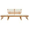 Garden Bench with Cushions 2-in-1 190 cm Solid Acacia Wood – Brown and White