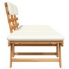 Garden Bench with Cushions 2-in-1 190 cm Solid Acacia Wood – Brown and White