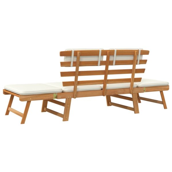 Garden Bench with Cushions 2-in-1 190 cm Solid Acacia Wood – Brown and White