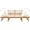 Garden Bench with Cushions 2-in-1 190 cm Solid Acacia Wood – Brown and White