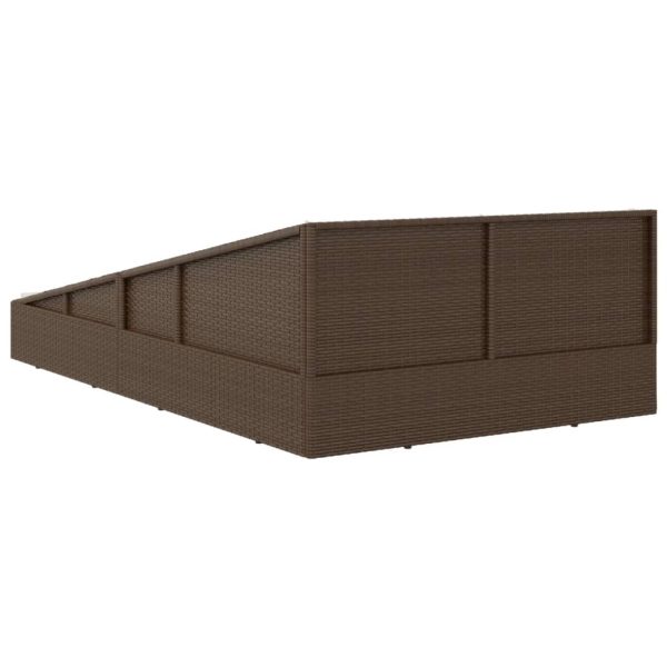 Garden Bed 201×139 cm Poly Rattan – Brown