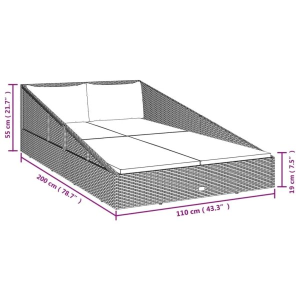 Garden Bed 201×139 cm Poly Rattan – Brown