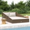 Garden Bed 201×139 cm Poly Rattan – Brown